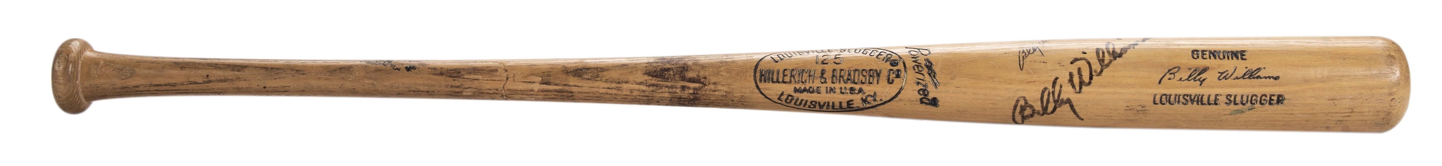 1975 Billy Williams Oakland Athletics Game Used And Signed Hillerich And Bradsby S2 Model Bat (PSA/DNA GU 8 & JSA)